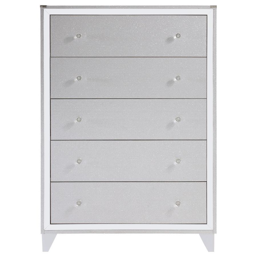 Larue - 5-Drawer Chest - Silver