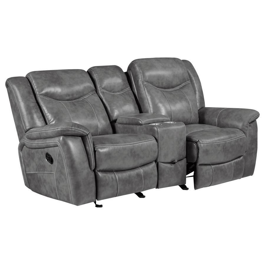 Conrad - Upholstered Motion Loveseat - Cool Grey