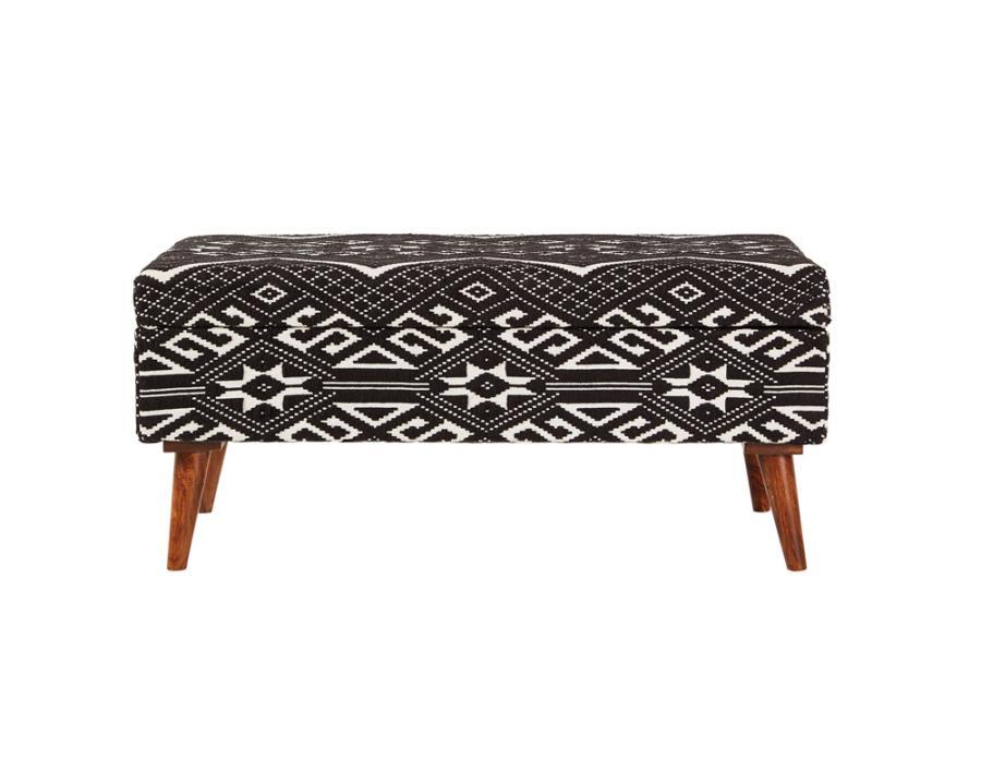 Cababi - Upholstered Storage Bench - Black and White