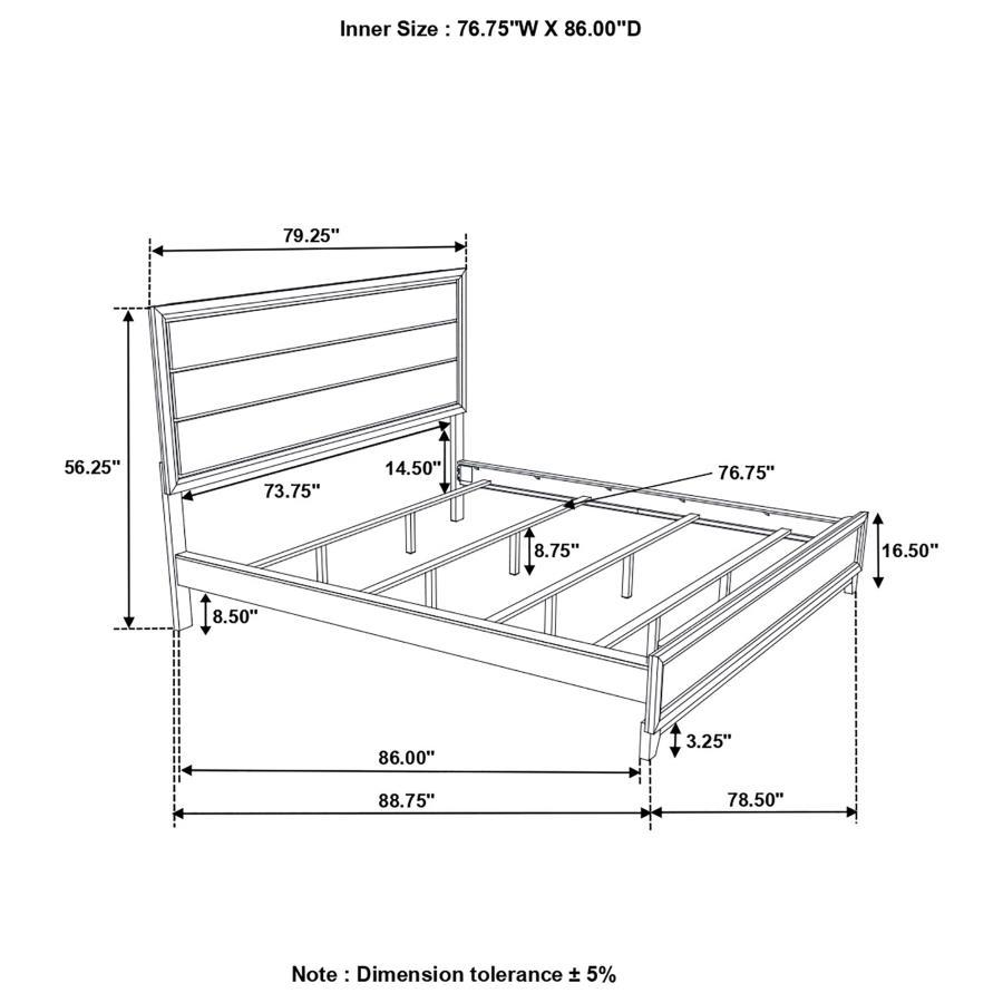 Watson - California King Panel Bed - Grey Oak and Black