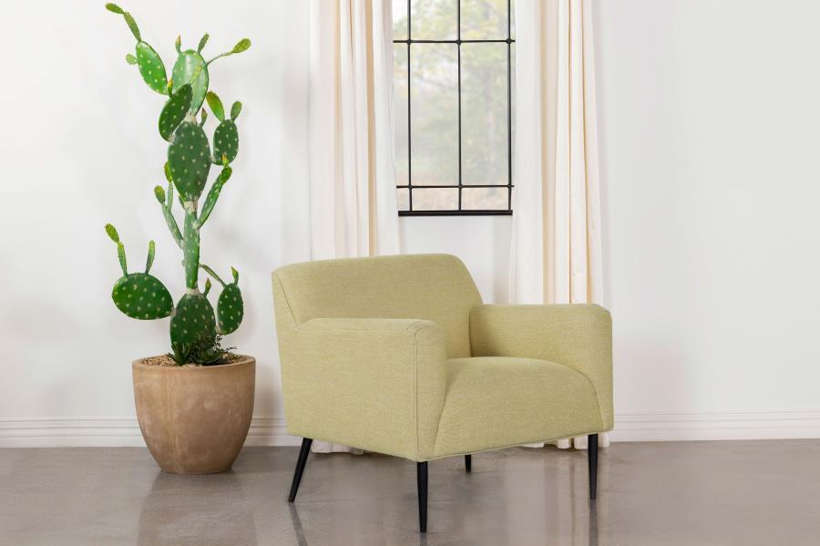 Darlene - Upholstered Track Arms Accent Chair - Lemon