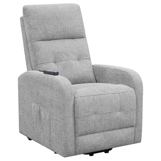 Howie - Tufted Upholstered Power Lift Recliner - Grey