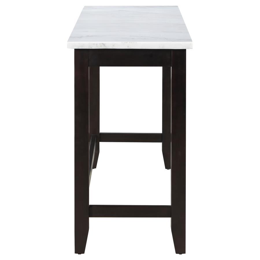 Toby - Rectangular Marble Top Counter Height Table - Espresso and White