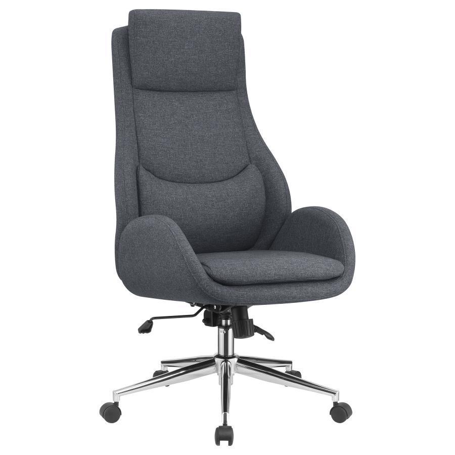Cruz - Upholstered Office Chair With Padded Seat - Grey and Chrome