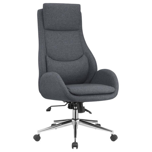 Cruz - Upholstered Office Chair With Padded Seat - Grey and Chrome