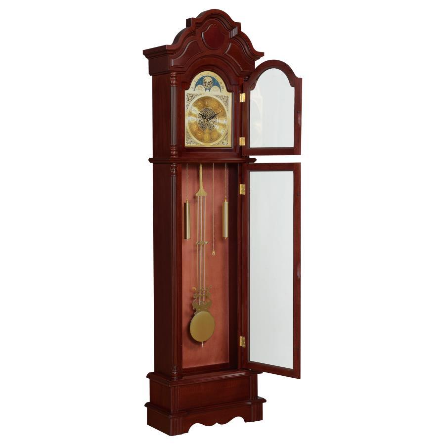 Diggory - Grandfather Clock - Brown Red and Clear