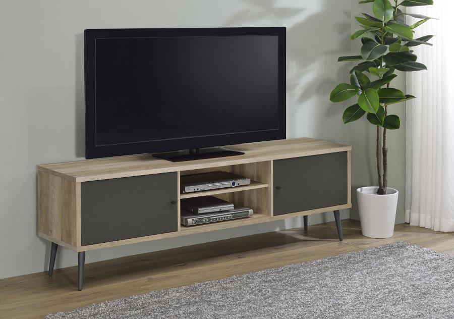 TV Stand - Antique Pine / Grey