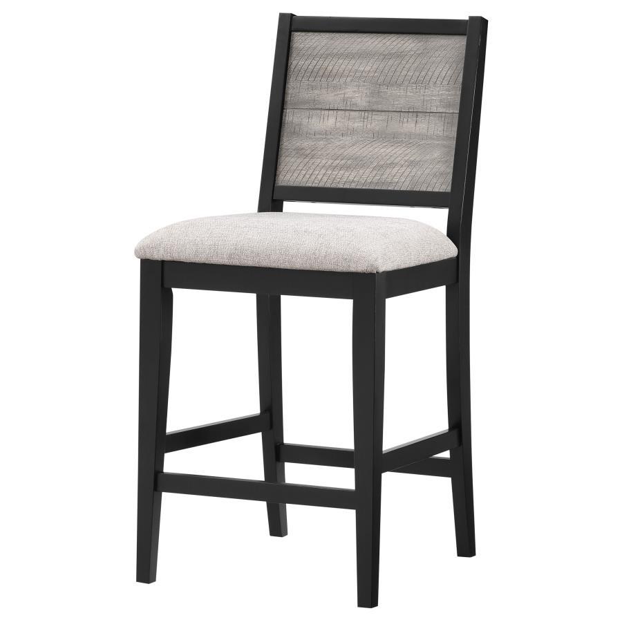 Elodie - Upholstered Padded Seat Counter Height Dining Chair (Set of 2) - Dove Grey and Black
