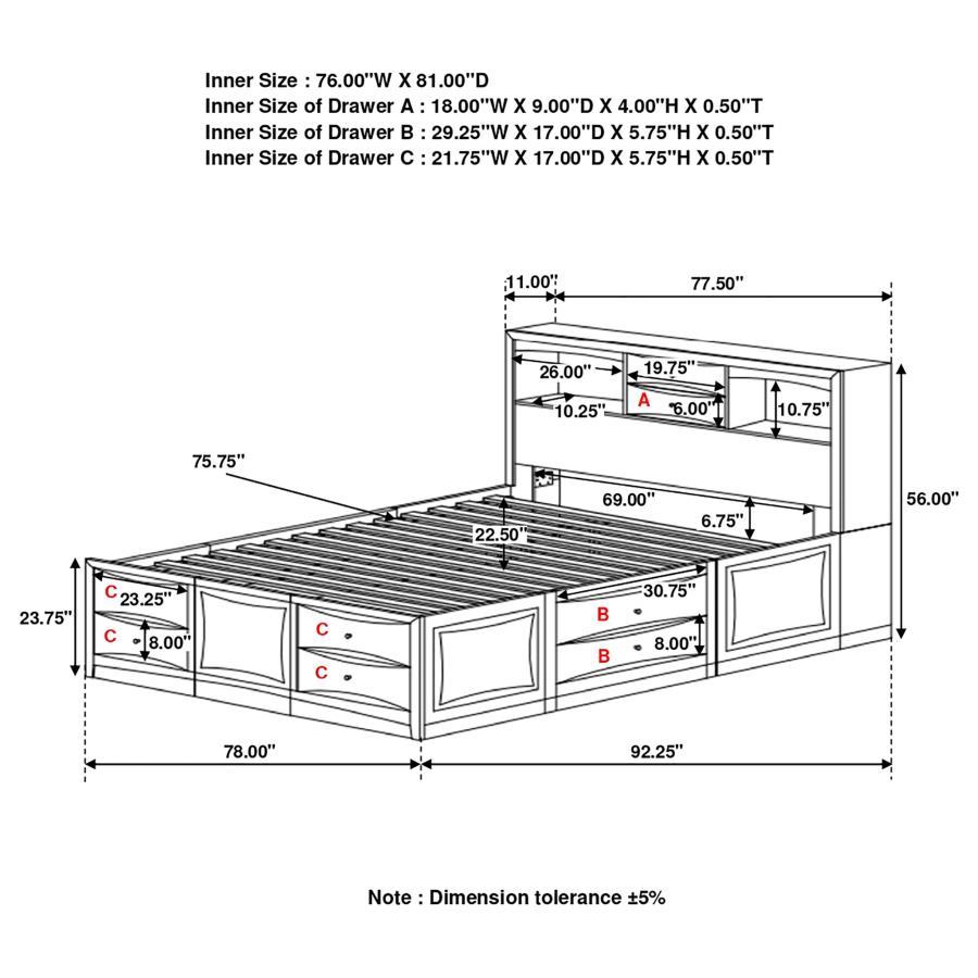 Phoenix - 10-drawer Bed