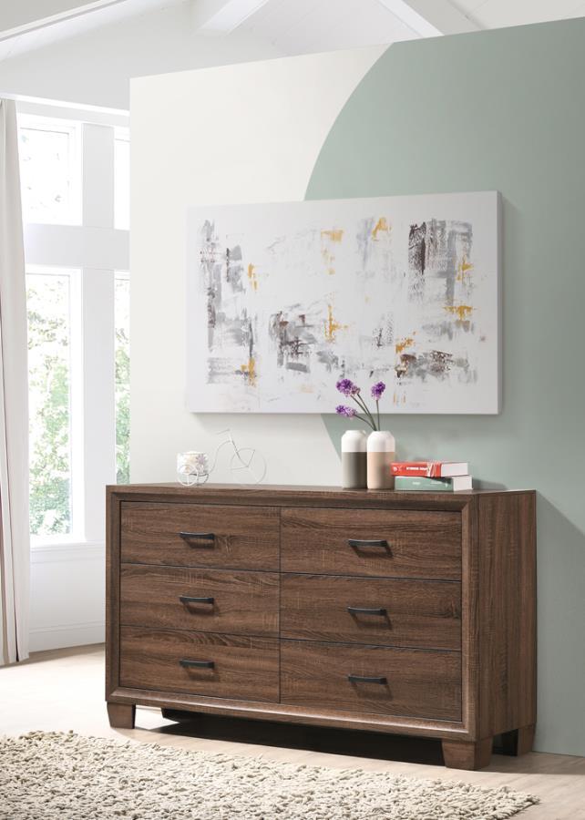 Brandon - 6-Drawer Dresser - Medium WArm - Brown