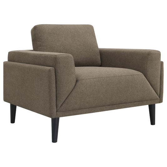 Rilynn - Upholstered Track Arms Chair - Brown