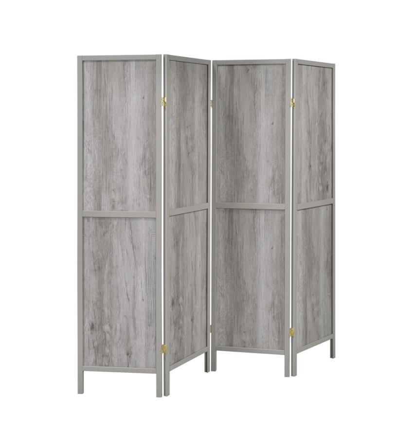 Deepika - 4-panel Folding Screen - Grey Driftwood