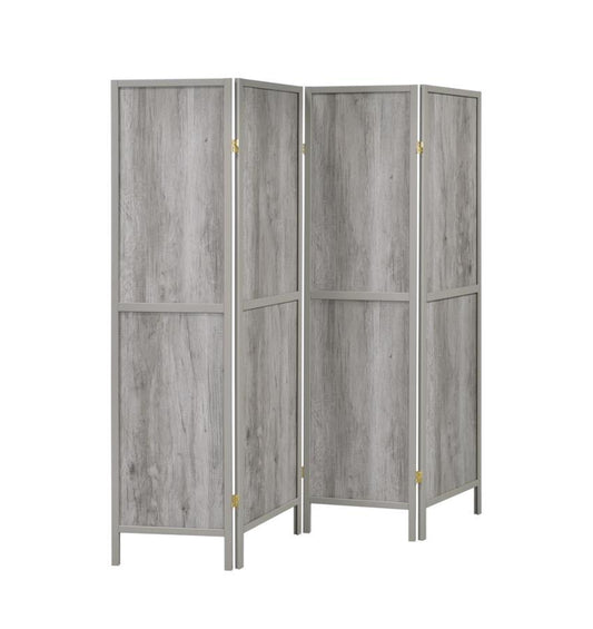 Deepika - 4-panel Folding Screen - Grey Driftwood