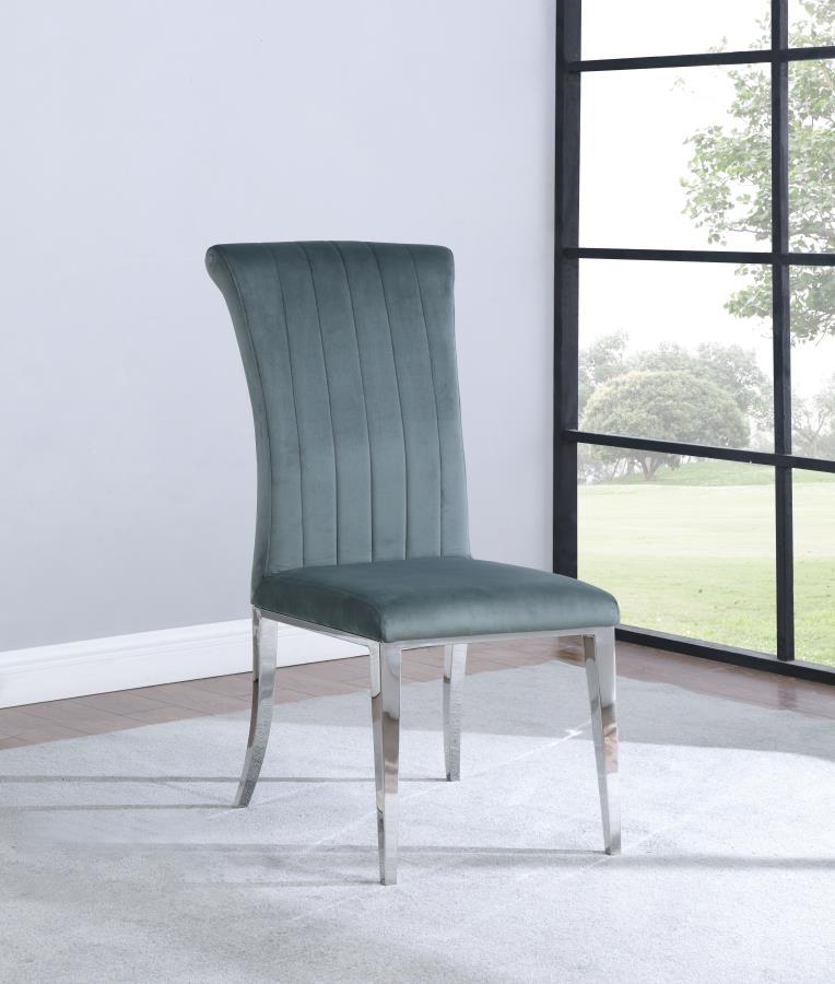 Beaufort - Upholstered Curved Back Side Chairs (Set of 2) - Dark Grey