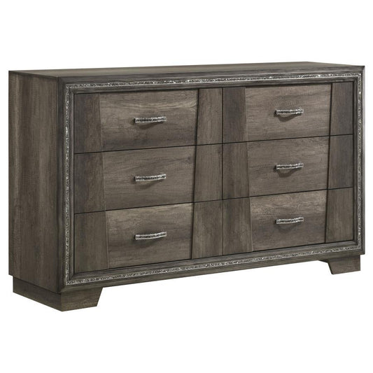 Janine - 6-Drawer Dresser - Grey