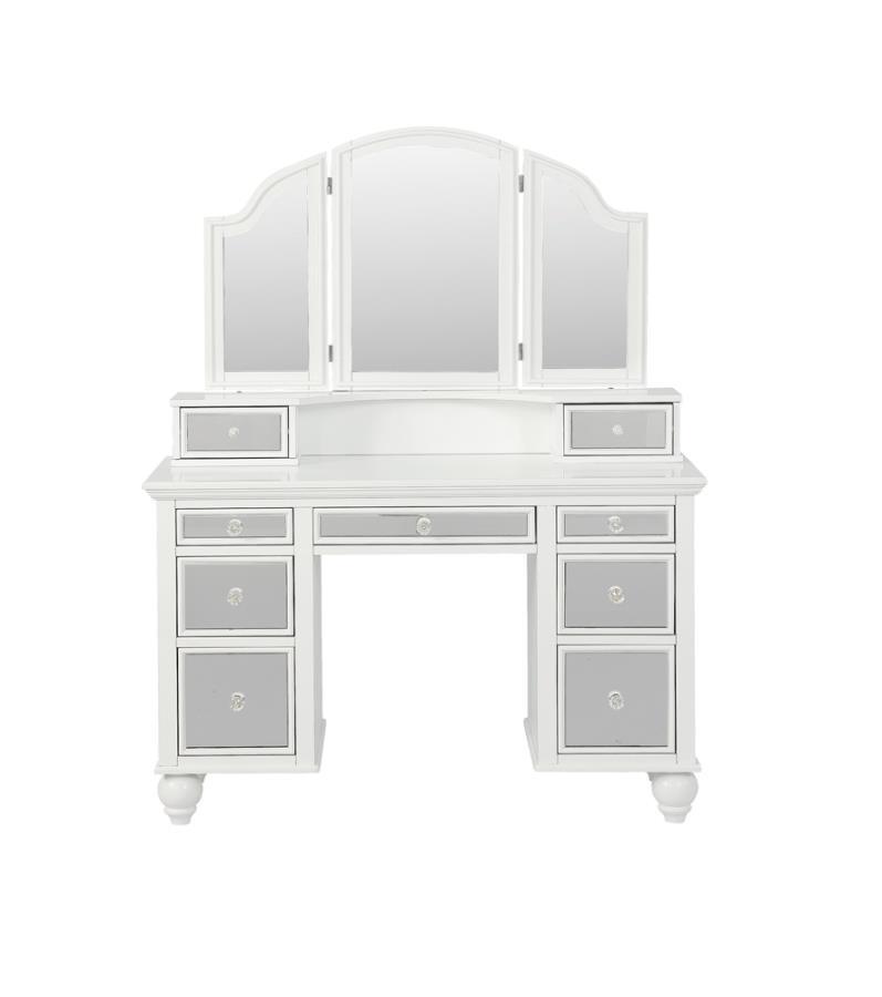Reinhart - Reinhart 2-Piece Vanity Set - White and Beige