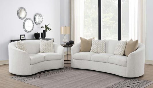 Rainn - 2-Piece Upholstered Tight Back Living Room Set - Latte