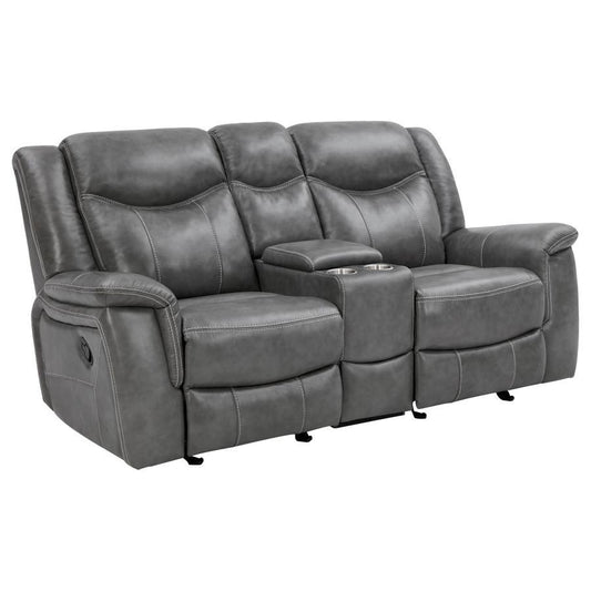 Conrad - Upholstered Motion Loveseat - Cool Grey