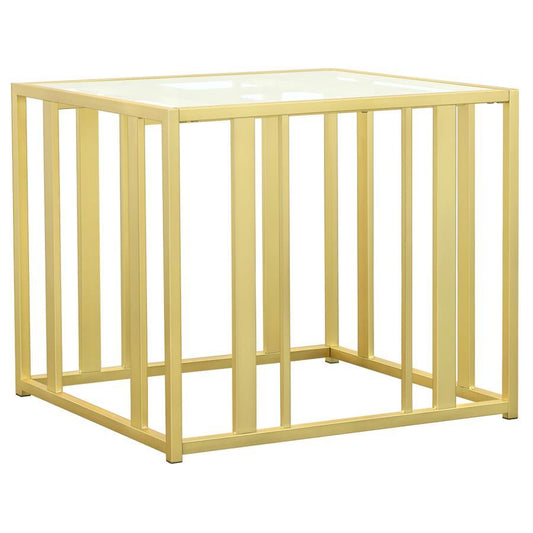 Adri - Metal Frame End Table - Matte Brass