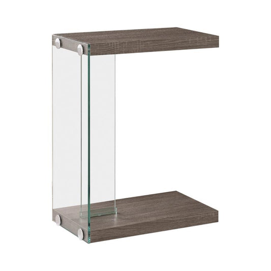 Colby - Accent Table Weathered Grey and Clear