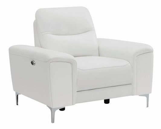 Largo - Upholstered Power Recliner White