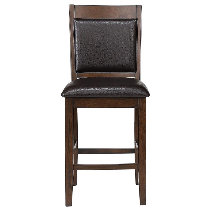 Dewey - Upholstered Counter Height Chairs With Footrest (Set of 2) - Brown and Walnut