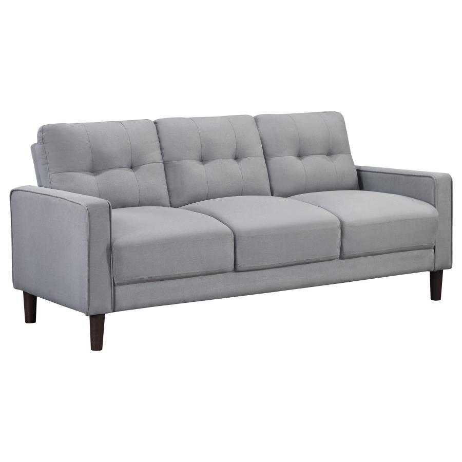 Bowen - 2-Piece Upholstered Track Arms Tufted Sofa Set - Grey