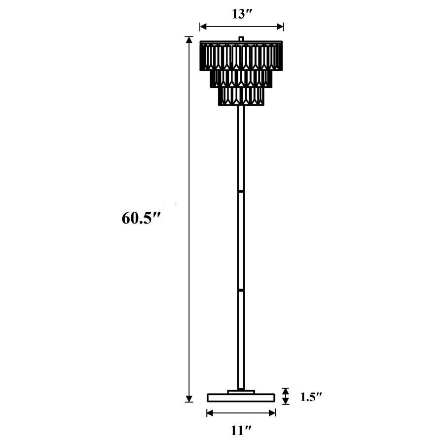 Anya - Metal Base Floor Lamp - Chrome and Crystal