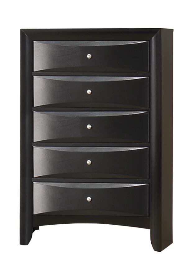 Briana - Rectangular 5-Drawer Chest - Black