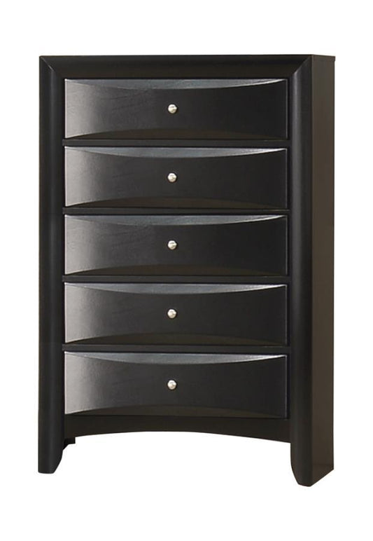 Briana - Rectangular 5-Drawer Chest - Black