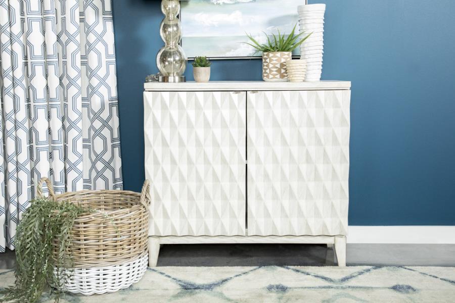 Moody - Accent Cabinet With Carved Door - Antique White