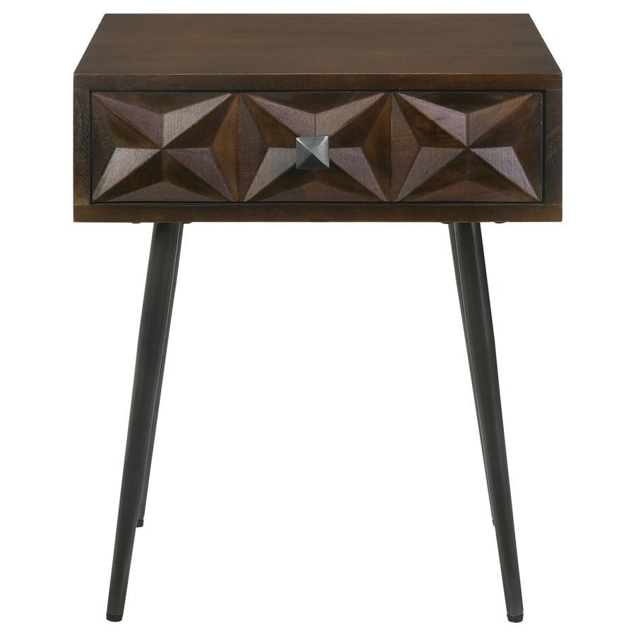 Ezra - Rectangular 1-Drawer Accent Cabinet - Dark Coffee Brown