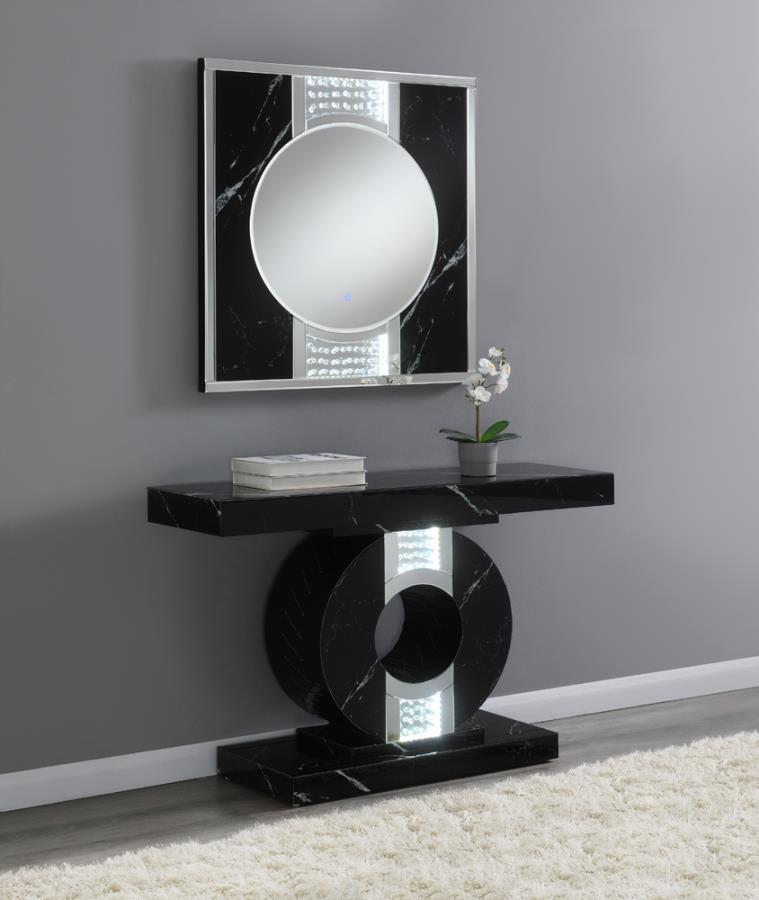 Carter - Square Led Wall Mirror - Silver and Black