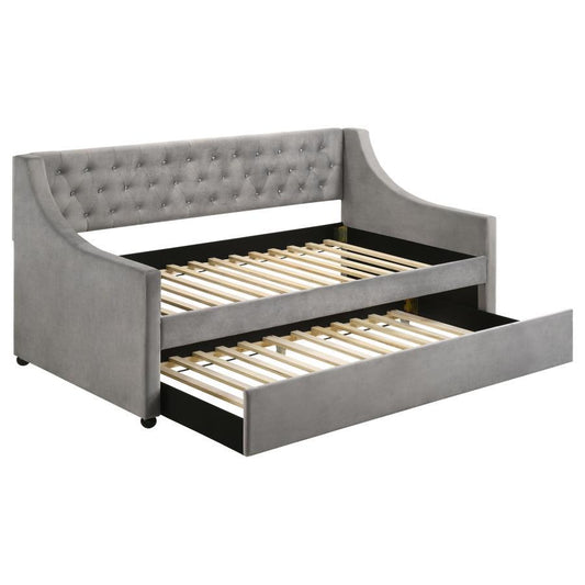 Chatsboro - Twin Upholstered Daybed With Trundle - Grey