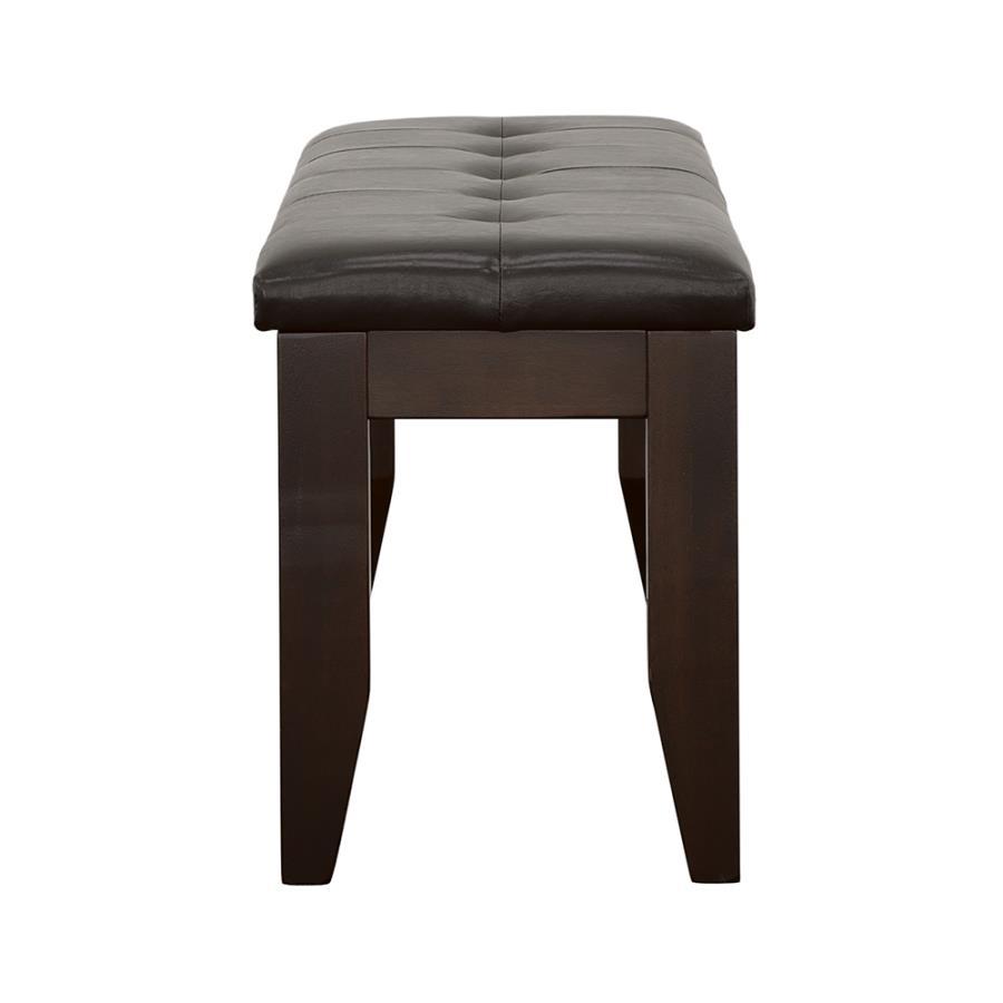 Dalila - Tufted Upholstered Dining Bench - Cappuccino and Black