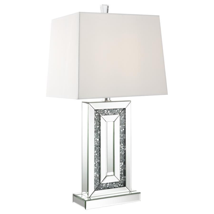 Ayelet - Table Lamp With Square Shade - White and Mirror