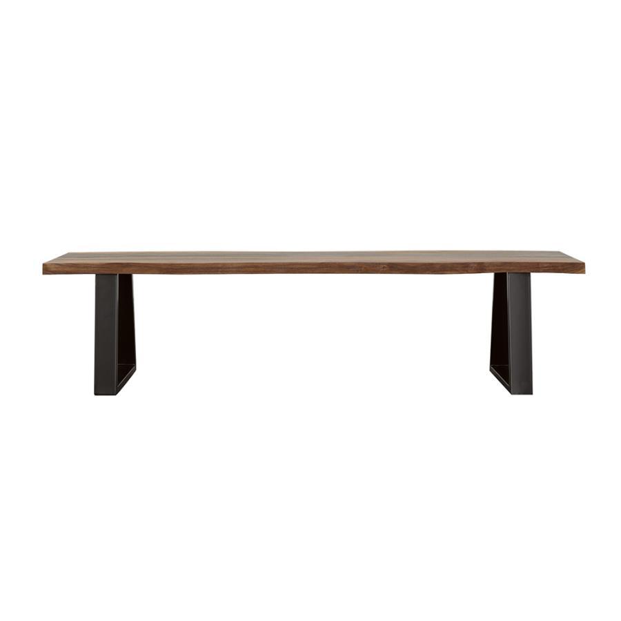 Ditman - Live Edge Dining Bench - Grey Sheesham and Black