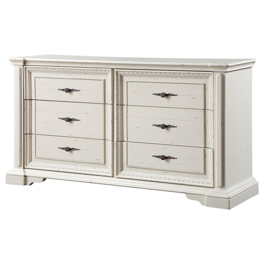 Evelyn - 6-Drawer Dresser - Antique White