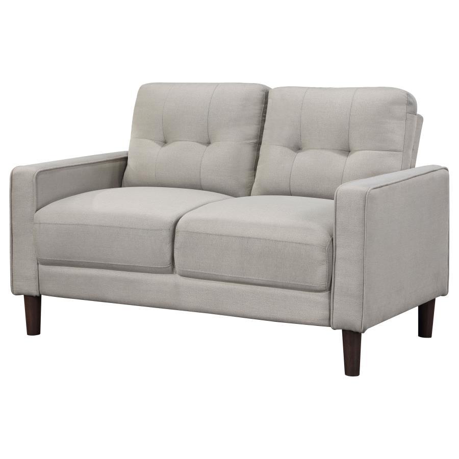 Bowen - Upholstered Track Arms Tufted Loveseat - Beige