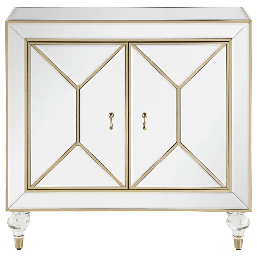 Lupin - 2-Door Accent Cabinet - Mirror and Champagne
