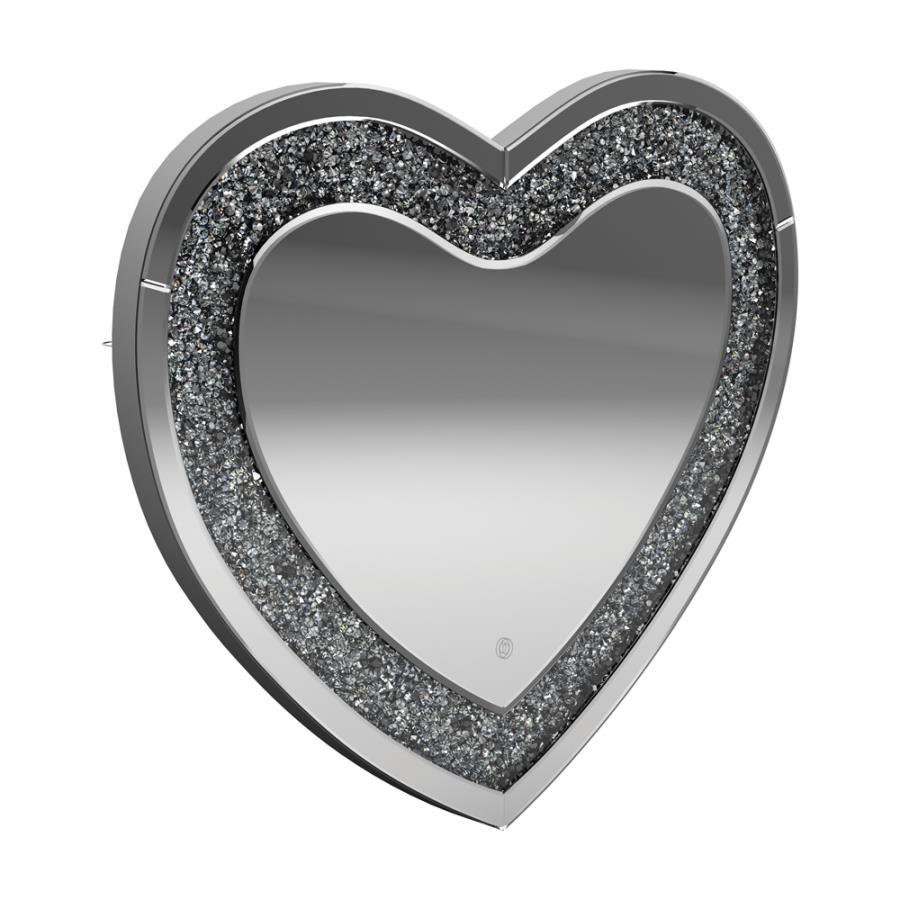 Aiko - Heart Shape Wall Mirror - Silver