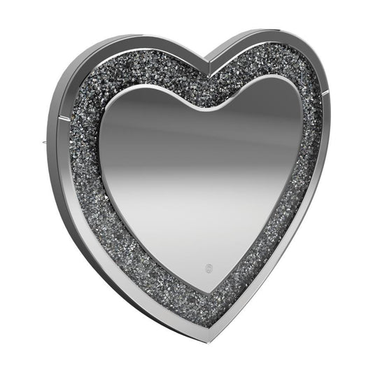 Aiko - Heart Shape Wall Mirror - Silver