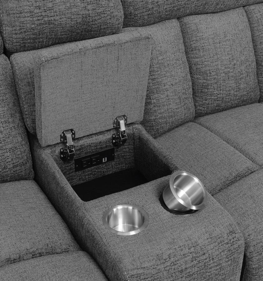 Bahrain - Upholstered Power Sofa - Charcoal