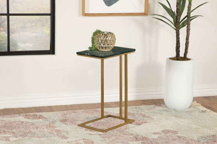 Vicente - Accent Table With Marble Top - Grey - Metal
