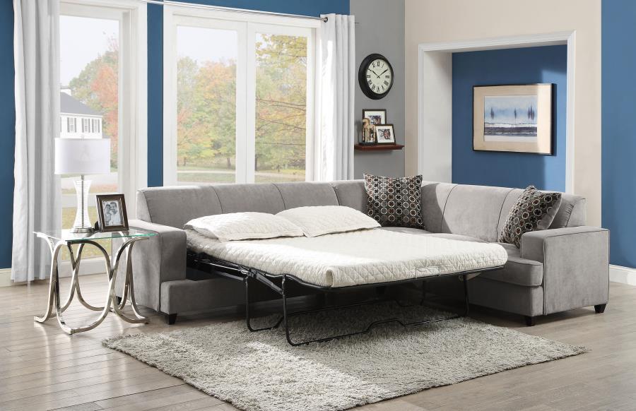 Tess - L-Shape Sleeper Sectional - Grey