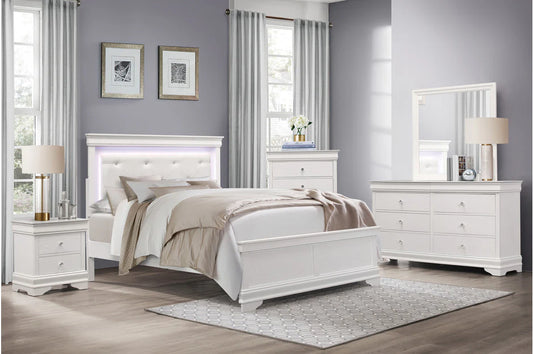 1556W Bedroom-Lana Collection Bedroom Set 4 Piece (Bedframe, Dresser, Mirror and Nightstand)