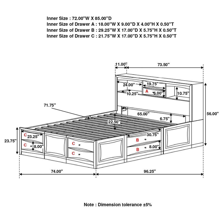 Phoenix - 10-drawer Bed