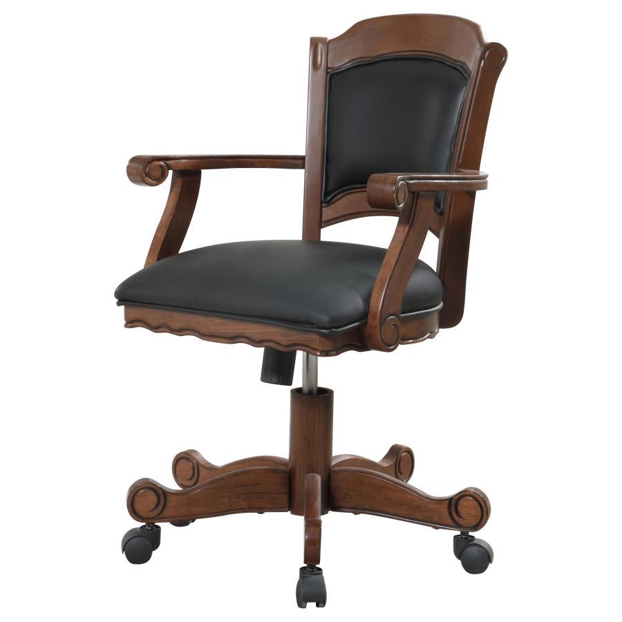 Turk - Game Chair With Casters - Black and Tobacco