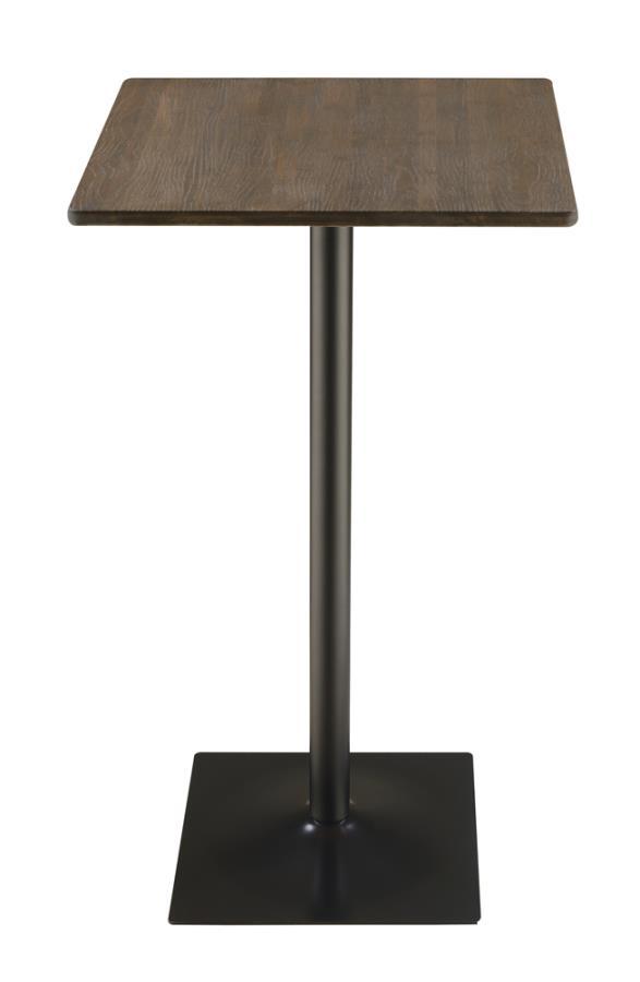 Cavalier - Square Bar Table - Dark Elm and Matte Black