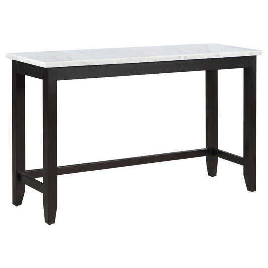 Toby - Rectangular Marble Top Counter Height Table - Espresso and White